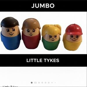 LITTLE TYKES - JUMBO Family Set Vintage. Hard plastic and colorful 31/2”L to 4”L